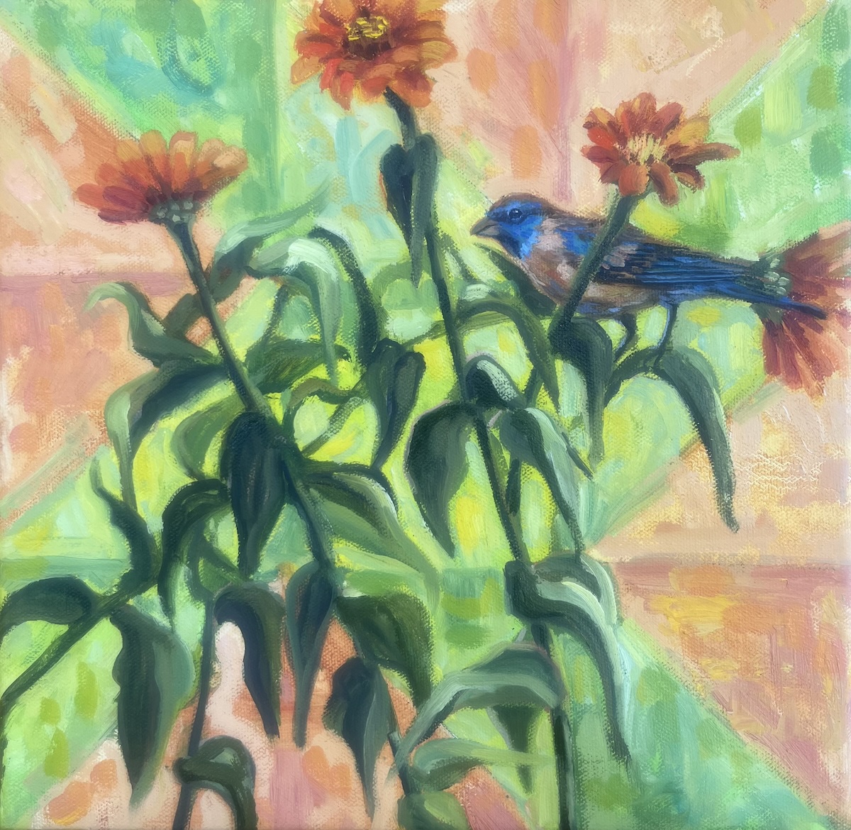 Click here to view Peaceful Hours 3 Lazuli Bunting by Susan Bell