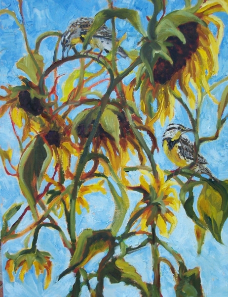 Click here to view MeadowLark in Sunflowers by Susan Bell